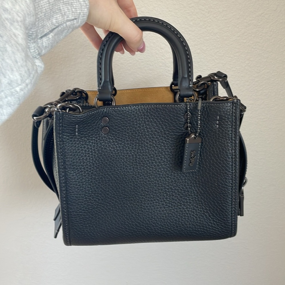 Coach Rogue 20 purse bag Black Pewter pebbled leather Basically New! 🏷️🖤
